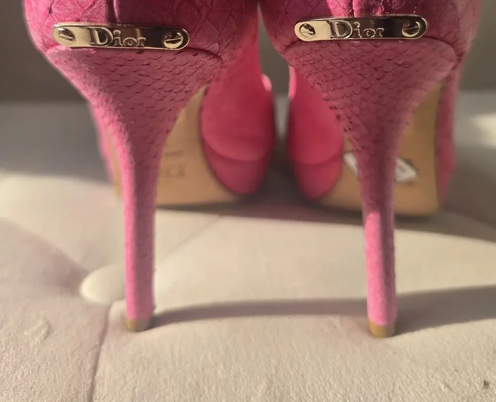 Dior Pink snake skin heels 37.5